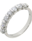 Pre Owned 18ct White Gold Bar Set Diamond Half Eternity Ring