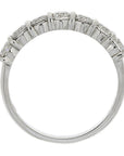 Pre Owned 18ct White Gold Bar Set Diamond Half Eternity Ring