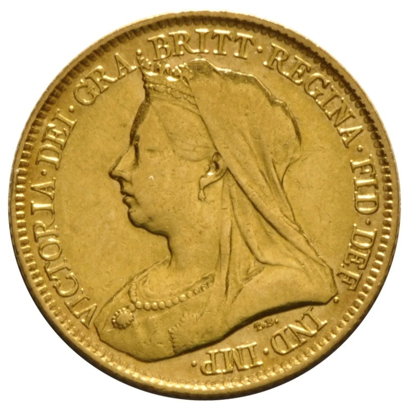 1893 Half Gold Sovereign Victoria Old Head