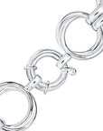 Sterling Silver Handmade Fancy Double Ring Link Necklace