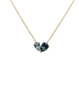 9ct Yellow Gold Swiss & London Blue Topaz Pendant Necklace