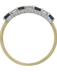 18ct Yellow Gold Sapphire & Diamond Half Eternity Ring