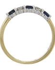 18ct Yellow Gold Sapphire & Diamond Half Eternity Ring