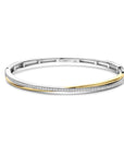 Sterling Silver Ti Sento 2 Colour Crossover Bangle