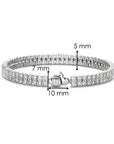 Sterling Silver Ti Sento 2 Row Zirconia Bracelet
