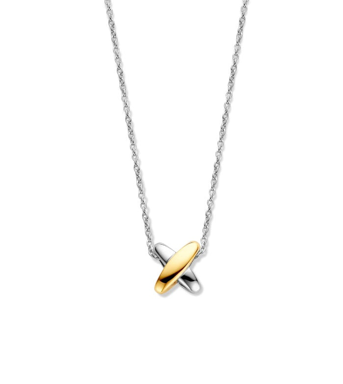 Sterling Silver Ti Sento 2 Colour Kiss Necklace