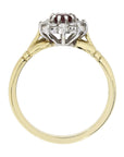 18ct Yellow Gold Ruby & Diamond Cluster Ring