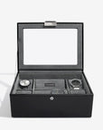 Black 8 Piece Glass Top Watch Box