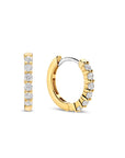 Gold On Sterling Silver Ti Sento Small Zirconia Hoop Earrings