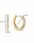 Gold On Sterling Silver Ti Sento Small Zirconia Hoop Earrings