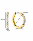 Gold On Sterling Silver Ti Sento Medium Zirconia Hoop Earrings
