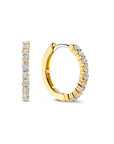 Gold On Sterling Silver Ti Sento Medium Zirconia Hoop Earrings