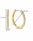 Gold On Sterling Silver Ti Sento Medium Zirconia Hoop Earrings