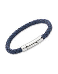 Mens Unique & Co 21cm Blue Leather Bracelet