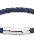 Mens Unique & Co 23cm Blue Leather Bracelet
