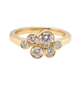 18ct Yellow Gold 6 Stone Diamond Bubble Ring