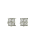 Pre Owned 18ct White Gold 1.00ct Princess Cut Diamond Stud Earrings