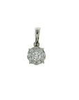 9ct White Gold 0.33ct Round Diamond Cluster Pendant Necklace