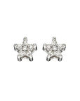 9ct White Gold Diamond Set Star Stud Earrings