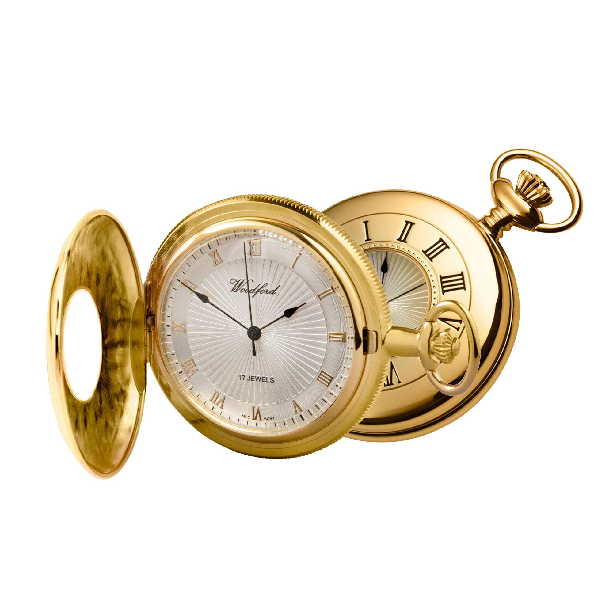 Half Hunter Woodford Pocket Watch and Chain