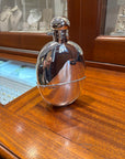 Pre Owned Sterling Silver Antique Oval Hip Flask With Removable Drinking Cup