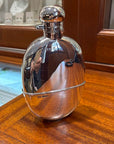Pre Owned Sterling Silver Antique Oval Hip Flask With Removable Drinking Cup