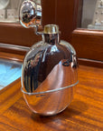 Pre Owned Sterling Silver Antique Oval Hip Flask With Removable Drinking Cup