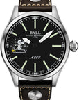 Mens Steel Limited Edition Engineer Master II Snoopy Flying Ace Ball Watch on Leather Strap