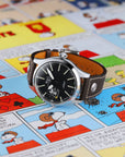 Mens Steel Limited Edition Engineer Master II Snoopy Flying Ace Ball Watch on Leather Strap