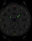 Mens Steel Trainmaster Ball Watch on Black Leather Strap