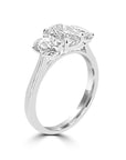 Platinum 1.45ct 3 Stone Oval Cut Diamond Ring
