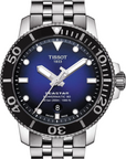 Mens Steel Tissot Seastar 1000 Powermatic 80 Watch on Bracelet with Extra FREE Rubber Strap