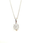 9ct White Gold 0.33ct Round Diamond Cluster Pendant Necklace