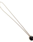 16.5 Inch Sterling Silver & Faceted Onyx Pendant Necklace