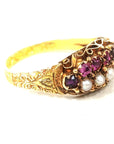 Pre Owned 18ct Yellow Gold Ruby and Pearl Antique Ring