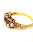 Pre Owned 18ct Yellow Gold Ruby and Pearl Antique Ring