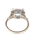 Pre Owned 18ct White Gold Aquamarine & Diamond Cluster Ring