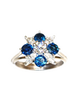 Pre Owned 18ct White Gold Sapphire & Diamond Cluster Ring