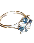 Pre Owned 18ct White Gold Sapphire & Diamond Cluster Ring