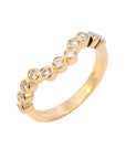 18ct Yellow Gold Diamond Bubble Half Eternity Style Ring