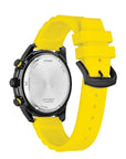 Mens Yellow Sport Chronograph Citizen Eco Drive Watch on Rubber Strap