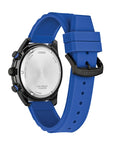 Mens Blue Sport Chronograph Citizen Eco Drive Watch on Rubber Strap