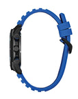 Mens Blue Sport Chronograph Citizen Eco Drive Watch on Rubber Strap