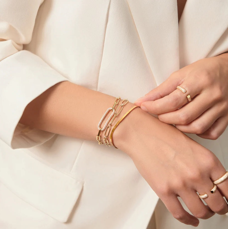 Gold Vermeil Ania Haie Pave Link Bracelet