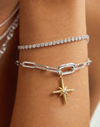 Sterling Silver Ania Haie Silver Row Bezel Set Bracelet