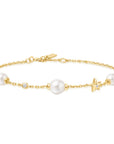Gold Vermeil Ania Haie Shell Pearl and Star Station Bracelet