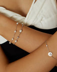 Sterling Silver Ania Haie Shell Pearl and Star Station Bracelet