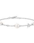 Sterling Silver Ania Haie Shell Pearl and Star Station Bracelet