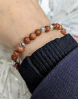 Sterling Silver & Cinnamon Spice Dollie Jewellery Stacking Bracelet