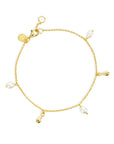 Gold on Sterling Silver Claudia Bradby Lagertha Pearl Drop Bracelet